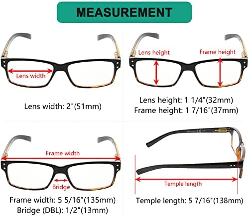 Очила Заштедете 10% На Комплет 5 Пакети Пролетни Шарки За Читање Очила За Мажи и 5 Пакети Класични Очила Рамка Од Црна желка +0,00