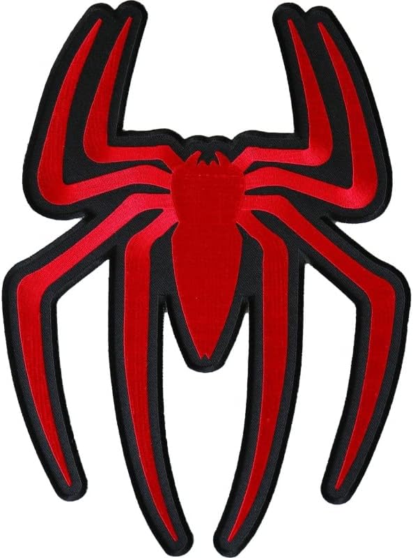Голем заден дел, извезена лепенка, црвен пајак Голем задник, 9 x 12