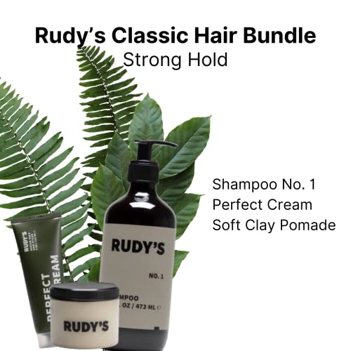 Класичен пакет на силна коса на Руди | Природни состојки w/кокосово масло, Парабен и сулфат бесплатно - сите типови на коса за мажи и жени