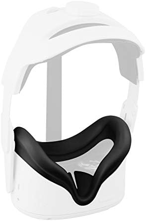 Vakdon Silicone VR Cover + Q2 прилагодлива подобрена лента за поддршка на главата за Oculus Quest 2 Elite Strap замена на главата VR додатоци