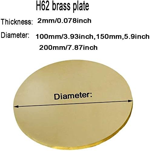 Mecknight Brass Roader Plate Metal Metal Pamping Blank Courn Dege Deablose 2mm 1 парчиња месинг плоча