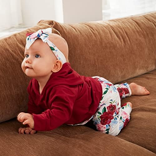 Efinny Toddler Girl Hoodie Sweatshirt Spring/Fall Coutfit Долги ракави цветни дуксери Панталони за глава облека за девојчиња
