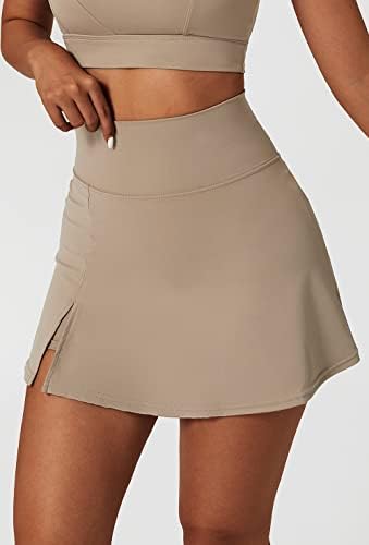 Ulteum женско високо половината тениско здолниште атлетски голф здолниште жени тенис skorts странични лизгачки скејтерски здолништа за жени