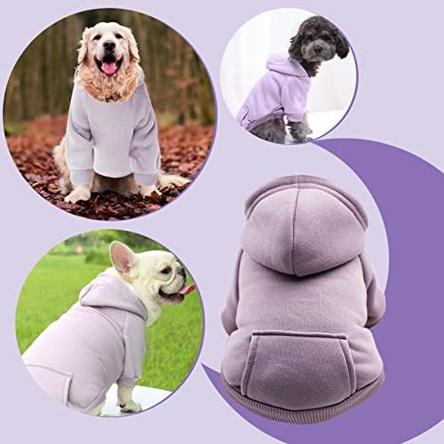 Ruio зимско куче џемпер облека облека облека облека со џебен џемпер - девојче за мало момче топло кучиња есен кучиња худи зимско средно