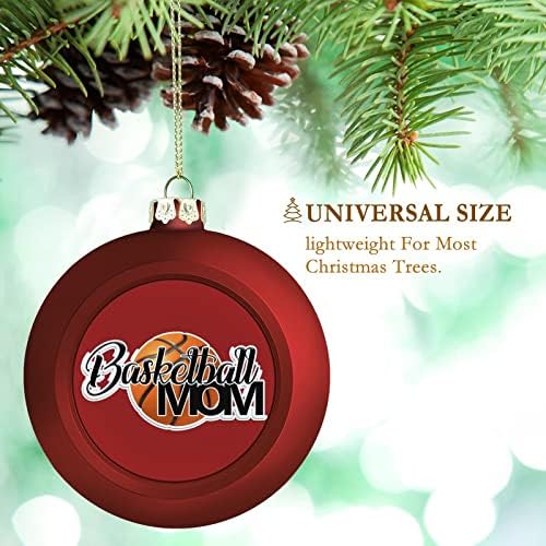 Кошарка мама Божиќна топка разнишана виси украси за украси за забави од камин од дрво 4 парчиња 4 парчиња