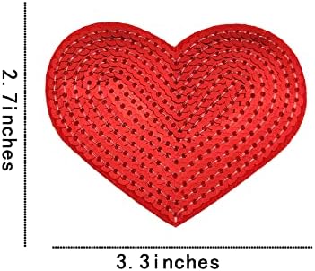 12 парчиња срцево железо на закрпи за продолжение за облека-вмешани апликации DIY лепенки за шиење за торби ранец јакни декори