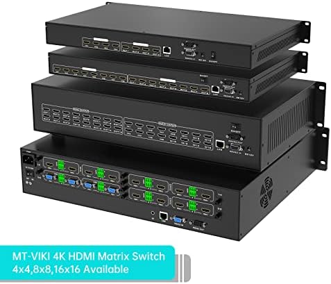 МТ - Вики Надграден 4k HDMI Матричен Прекинувач 16x16 Поддршка Веб GUI w/IR Далечински Управувач, Решетката Монтирање Прекинувач&засилувач;