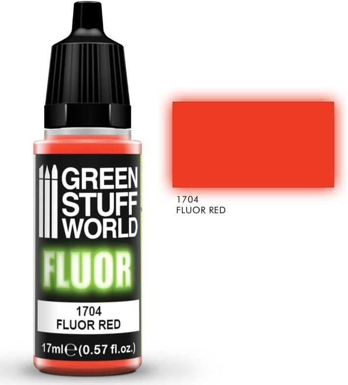 Светот на зелени работи - флуоресцентна акрилна боја црвена 1704 за модели и минијатури