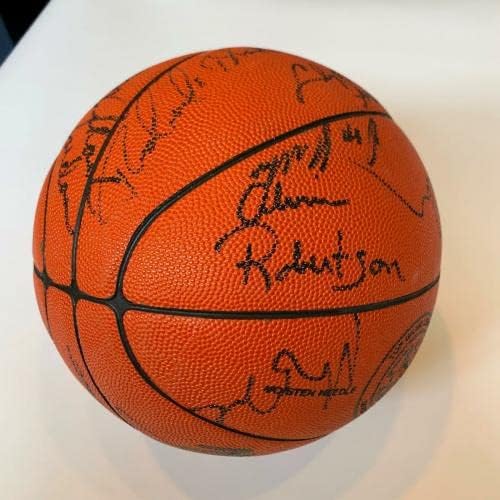 Мајкл Jordanордан Дебитант 1986 Тимот на сите starвездени игри потпиша кошарка 22 Сигс ЈСА Коа - Автограмирани кошарка