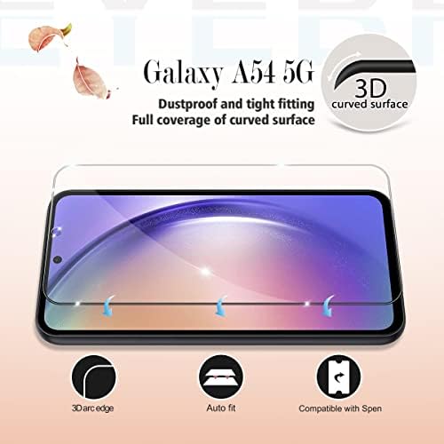 Yeyebf Galaxy A54 5G Заштитник На Екранот, [2 Пакет] HD-Јасно Темпериран Стакло Заштитник На Екранот [3d Допир] [Меур-Бесплатно] [Анти-Гребење][Случај-Пријателски]
