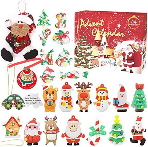 Календар На доаѓање 2022 - 24 Дена Божиќното Одбројување Вклучува 24 Божиќни Приврзоци Божиќни Подароци За Момчиња Девојчиња И Возрасни