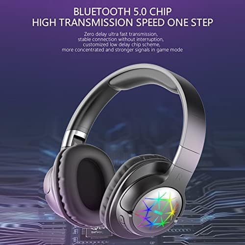 Comigeewa 0s22X6 Околу-Уво Бас Игри Слушалки Опкружувачки Звук Слушалки Со Бучава Поништување Микрофон Bluetooth RGB Светлина