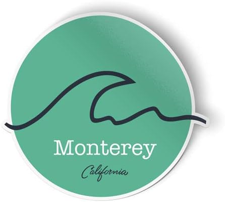 Squiddy Monterey California бран - декларација за налепница за винил за телефон, лаптоп, шише со вода