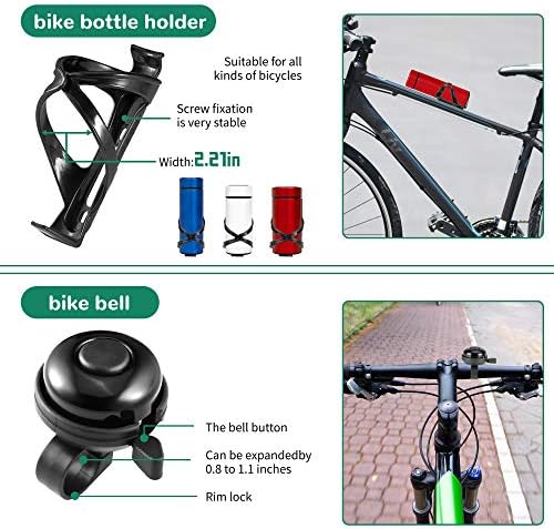 8-Парче Додатоци За Велосипеди, USB светилка За Велосипеди на Полнење, Соларен фар, Брава За Велосипеди, Решетка За Мобилни Телефони