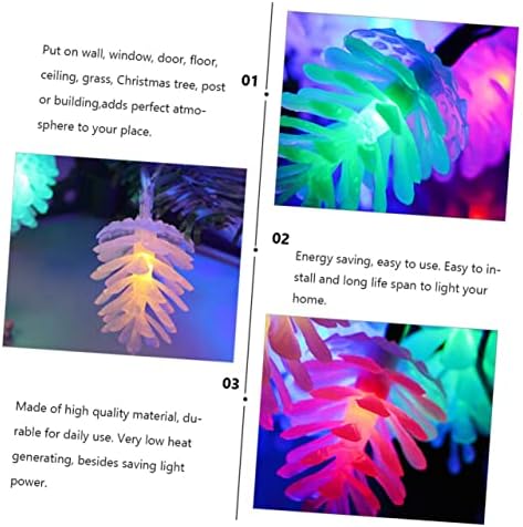 Homoyoyo Pine Cone String Lights Pincels Para uñas Божиќни отворени светла Декоративни LED светло декоративни борови конуси