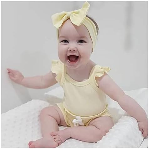 Летна облека со бебешки девојче со цврста облека со цврста боја на ребрестиот ребрестиот ребрест шорцеви за влечење поставува 2 парчиња