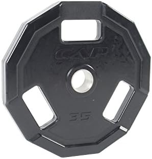 Капчиња Барбел 12-еднострана гума олимписка плоча за тежина, црна, единечна, 35 фунти