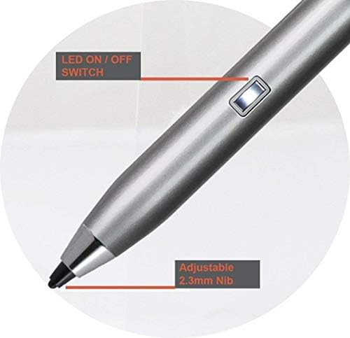 Broonel Silver Mini Fine Point Digital Active Stylus Pen компатибилен со HP Omen 17-CB0006Na | 17-CB0002NA | 17-CB0005NA лаптоп за игри