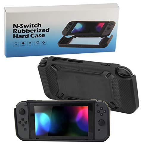 Hpilish Wyyds Nintendo Switch отпорен на шок, тешки тенок фит, на тврда кутија, обвивка за црна боја, гума од гума во боја