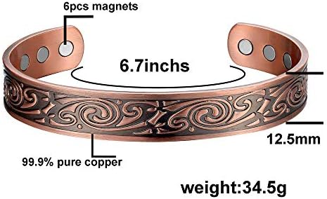 Бакарни нараквици за мажи магнетски за артритис олеснување на болката магнет заздравување на накит за нараквица манжетнички подароци