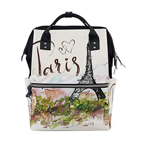 Торба За Пелени Во Боја Ранец Париз Ајфеловата Кула Сликарство Секојдневен Дневен Пакет Мултифункционални Кеси За Пелени