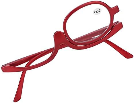 Зунатни чаши за шминка единечни леќи, ротирачки леќи со леќи сочинуваат очила за очила, читатели загрозени очила за жени, црвено