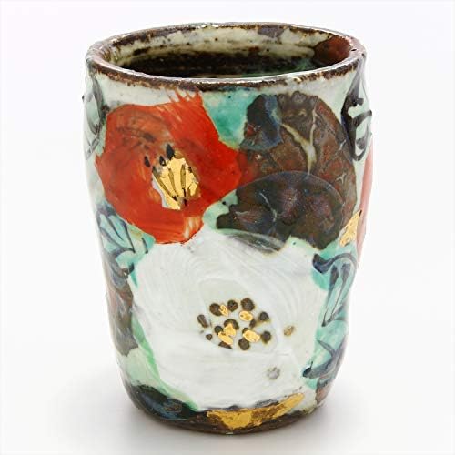 Mino Ware 105-0022 Едно лице Wada Gui Cup, Охоко, Камелија, златна боја, дрвена кутија