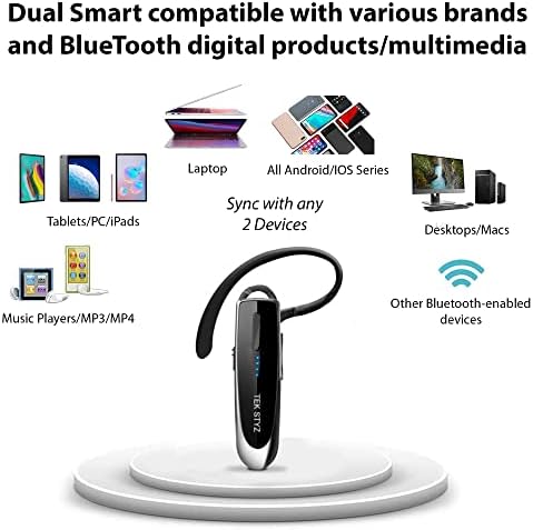 Слушалките за TEK Styz компатибилни со Motorola Edge X30 во уво Bluetooth 5.0 безжичен слушалки, IPX3 водоотпорни, двојни микрофони,