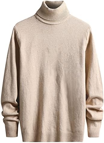 Dudubaby плетен џемпер за џемпер со џемпер со висок врат цврста боја тенок џемпер за дното