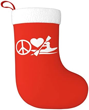 Cutedwarf мир Loveубов кајак Кристама чорапи Божиќни украси на дрво Божиќни чорапи за Божиќна празнична забава подароци 18-инчи