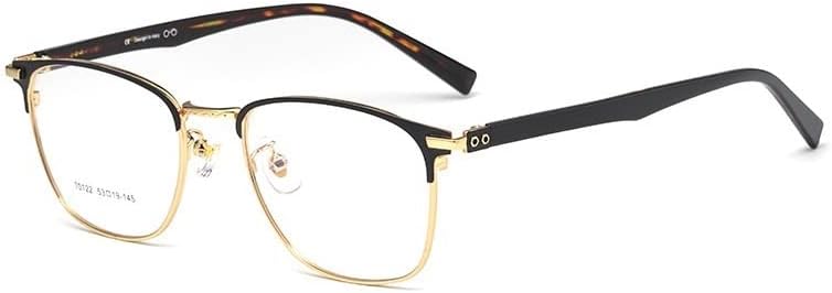 Новада за читање очила за жени, анти -сјајни комбени светло рамен огледало, HD сино светло блокирање на метални читатели очила