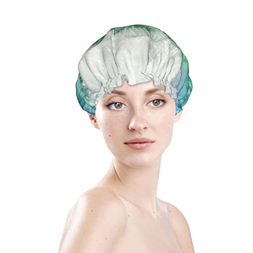 Womenените што можат да се користат затегнати капа за коса, како lубител на бранови, двојни слоеви, водоотпорна капа за бања за туширање