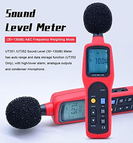 Мерач на мерач на ниво на звук Jieseing Дигитален бучава 30-130dB децибела за мониторинг на фреквенцијата на фреквенцијата/стапката на примерокот/најавувањето
