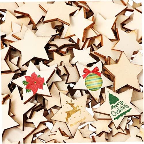 Јардве 500 парчиња јупитер пара Меса Де Мини Дрвена Ѕвезда Крафт Ѕвезда Исечоци Божиќна Ознака За Подароци Додатоци За Дневна Соба Божиќни