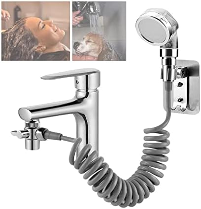 Тушичка за мијалник за мијалник- прицврстување за распрскувач на црева за глава за тапа- бања-ајластичност-BathTuttur- Тушичка глава