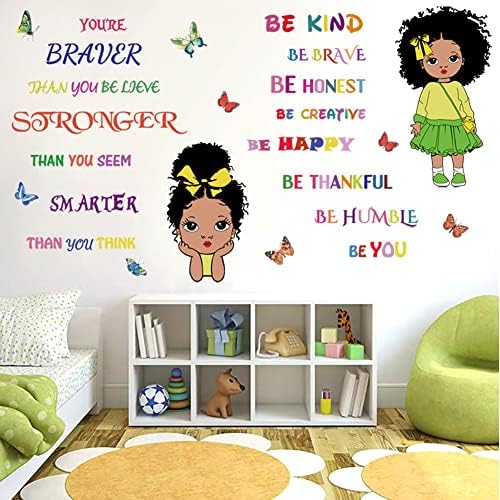 Црна Девојка Инспиративни Ѕид Налепници Цитат вие Сте Похрабри Отколку Што Верувате Ѕид Налепници Позитивни Зборови Мотивациони Букви