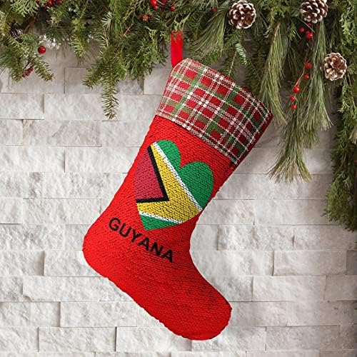 Loveубовта Гвајана Секвен Божиќна празничка чорапи Реверзибилна промена на бојата што се менува магичен фонд за Божиќно дрво Камино
