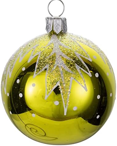 Снежен стаклен украс за Божиќна топка