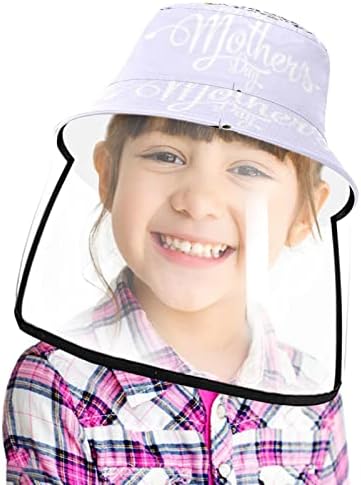Заштитна капа за возрасни со штит за лице, рибарска капа Анти сонце капаче, розово цвет на Денот на мајката