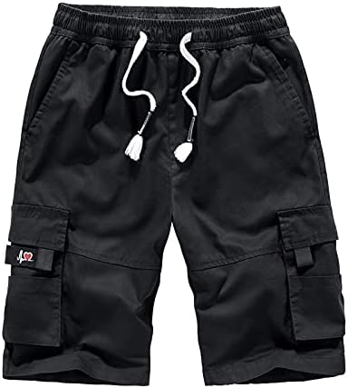 Менс атлетски шорцеви со џебови модни џебни панталони памук памук со пет точки со комбинезони од товар 34