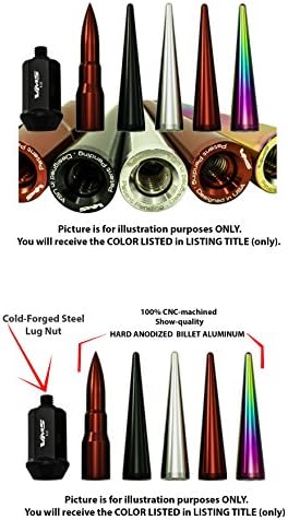 Вистински Spike 14x1.5 32PC 124mm ладни фалсификувани челични ореви со црни продолжени совети за куршуми CNC алуминиум компатибилен