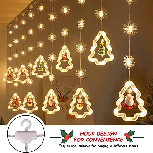 Божиќни светла украси, 10 -тина 120 лежеа завеси светла, Божиќни украси самовила, водоотпорни USB напојувани за Божиќна спална соба градина