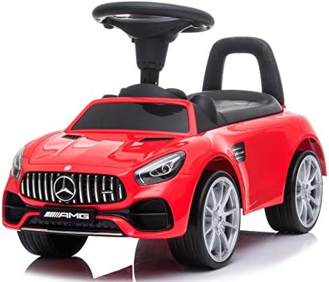 Рок тркала деца лиценцирани луксузни мерцедес AMG GT 2-во-1 стапало до подот играчки притисок за автомобил за дете, рог, музика,
