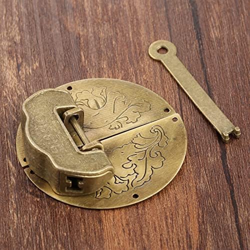 ZSEDP Антички мебел хардвер сет за вклучување на бравата HASP копче за клупи Декоративно кинески стар брава за катанец за накит Дрвена кутија