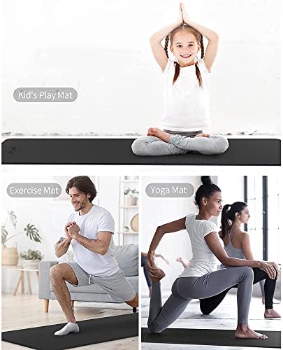 Yfbhwyf јога мат, дебела фитнес душек од 2мм, вежба за вежбање за мажи, матична тренингот за јога пилатес и вежби за подот
