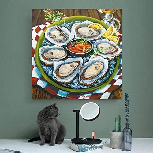 Сликарство од остриги, уметност во Луизијана, сурови остриги, сликарство со морска храна во Orу Орлеанс, постер за храна во Newу