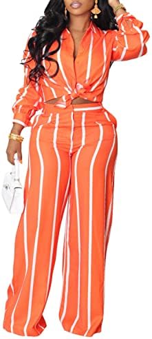 Elainone Womens 2 Piece Casual Tracksuit Outfits лента со долги ракави кошула лабава долги панталони печатено потење