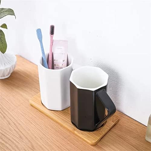 BKDFD црно -бела чаша за миење садови за миење садови, двојка керамички пар миење чаша поставена четка за заби чаша за заби четка за заби