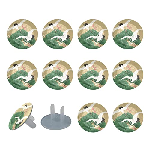 Јапонски приклучок за излез на птици за кран опфаќа 12 пакувања - капаци за приклучок за безбедност на бебиња - Трајни и стабилни - Дете ги