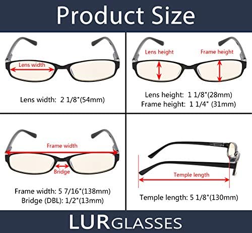 Лур компјутерски очила за читање 5 пакувања анти-рефлексивни УВ-заштита Анти-сјајни мали очила за очила